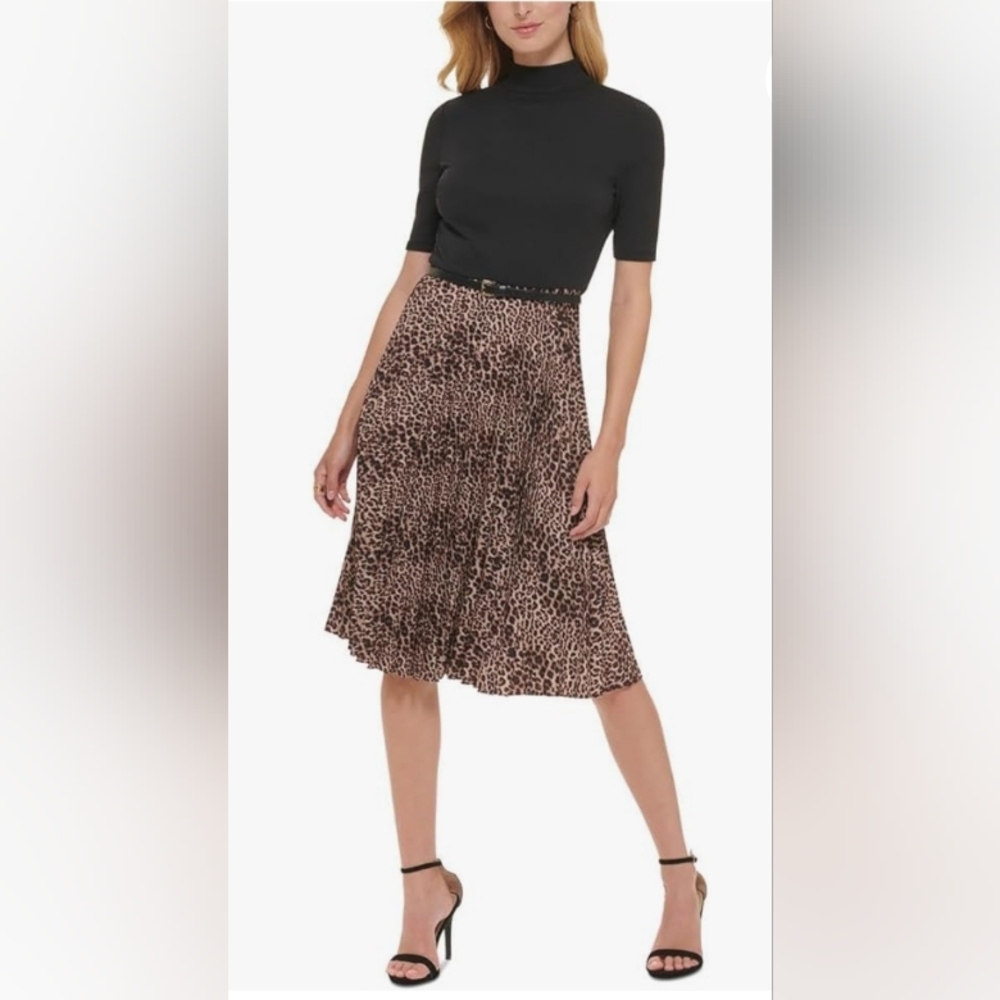 Tommy HilfigerTommy Hilfiger Womens Pleated Midi Fit & Flare Dress Size 10
